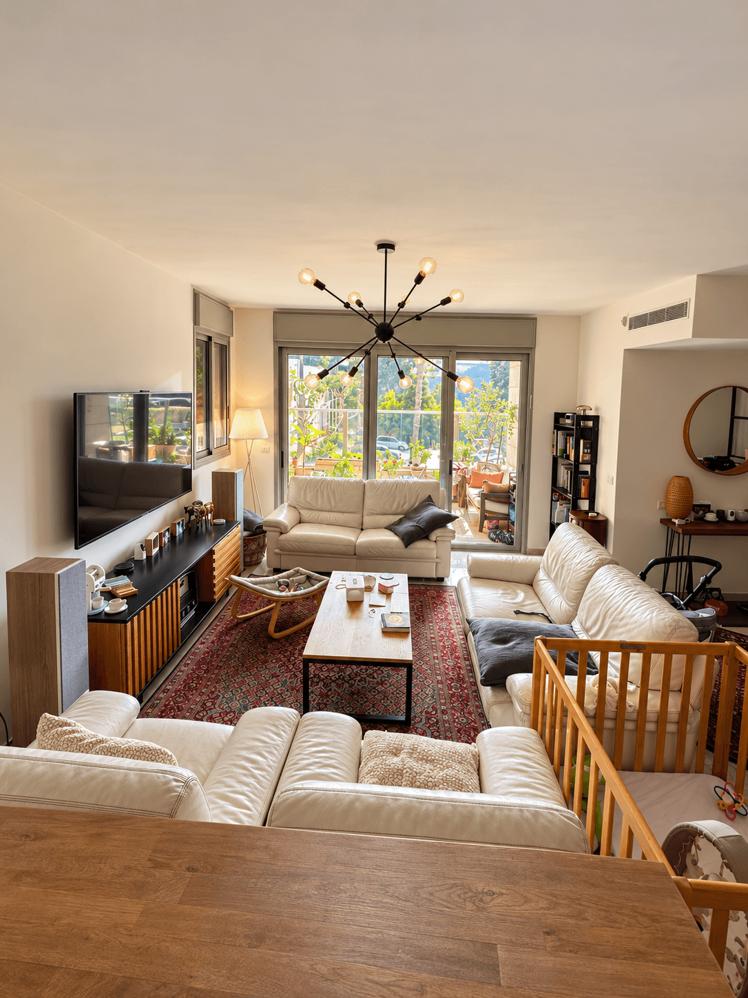 Living room: enhanced existing photograph, preserving the current layout and furnishings