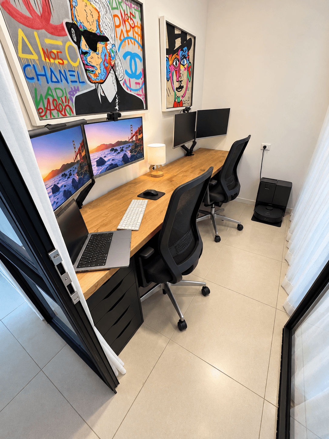 Glass office: enhanced existing photograph, preserving the current layout and furnishings