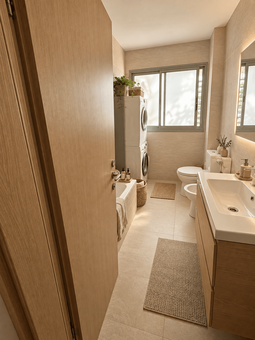 Family bathroom: proposed upgrade with the existing room layout retained