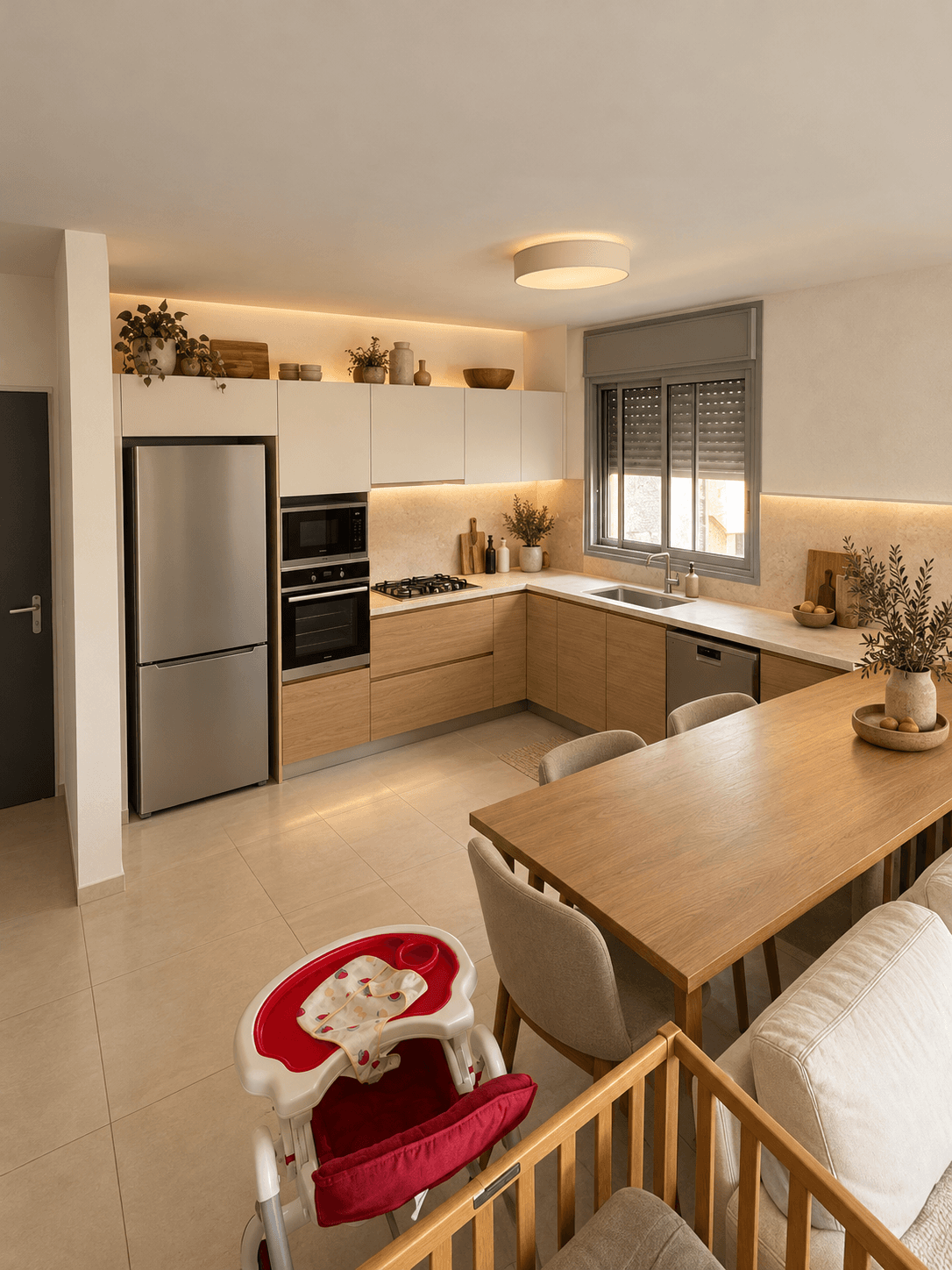 Kitchen: proposed upgrade with the existing room layout retained