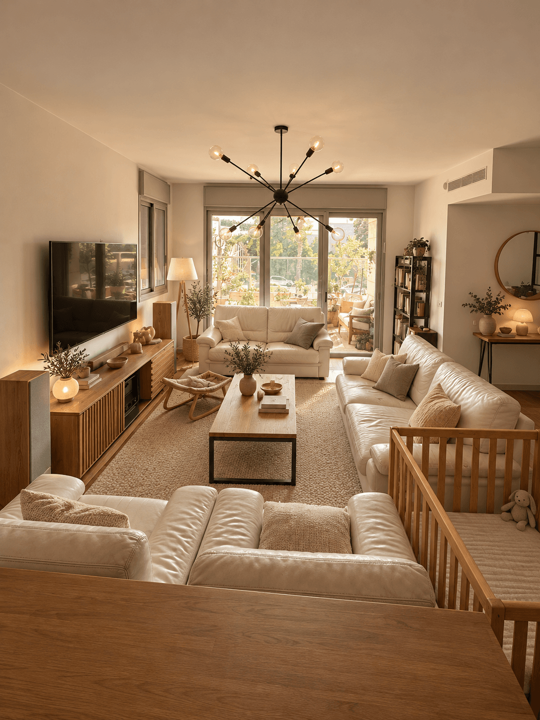 Living room: proposed upgrade with the existing room layout retained