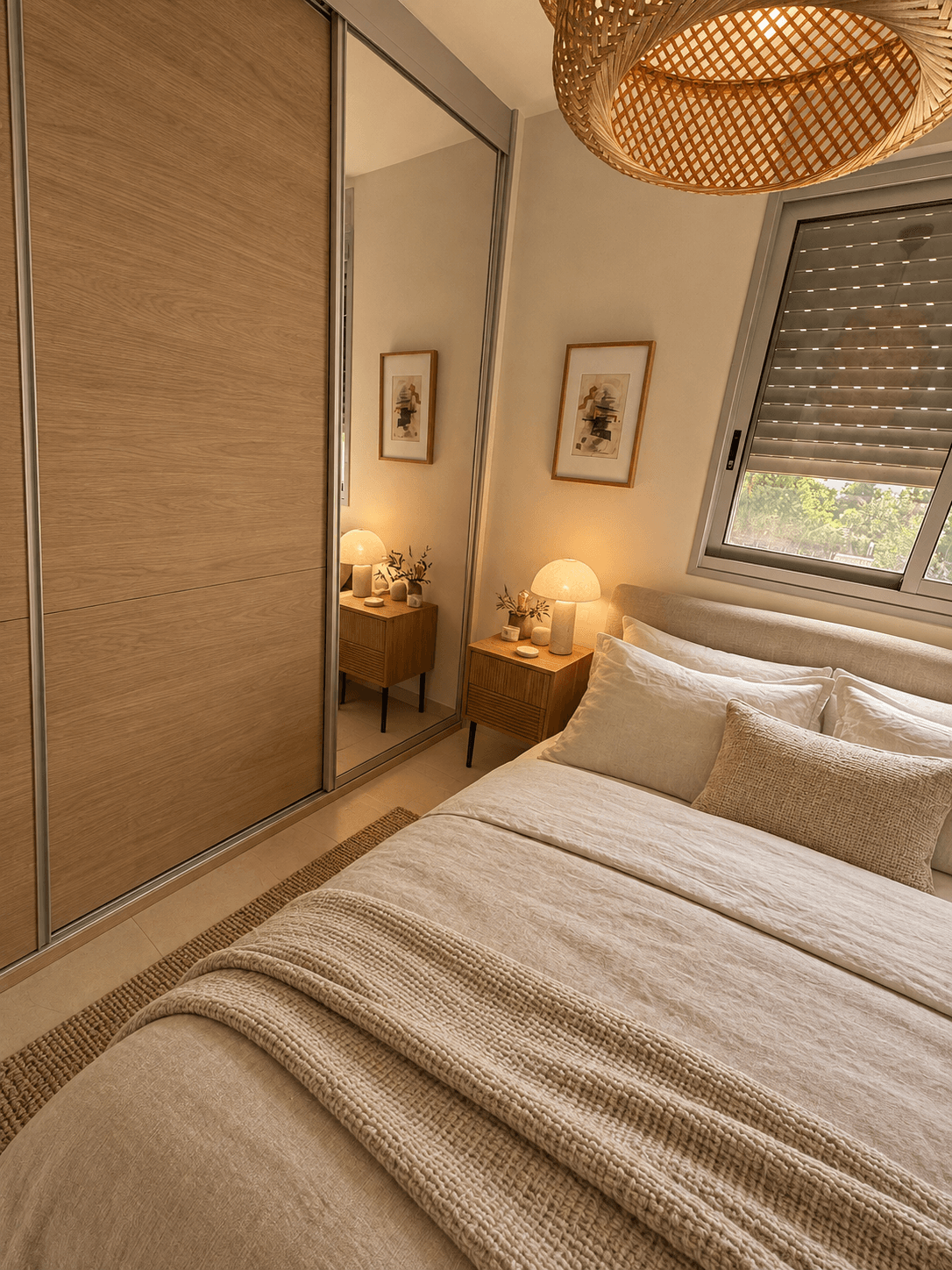 Main bedroom: proposed upgrade with the existing room layout retained