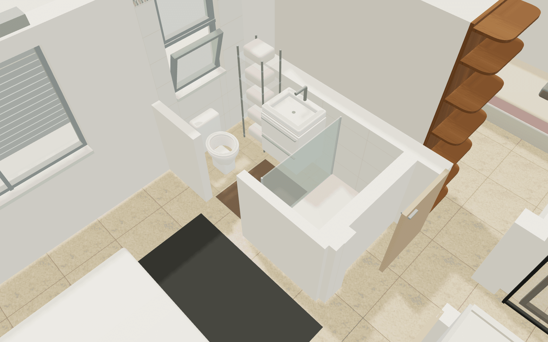 Ensuite: Pocket entrance, vanity and shower